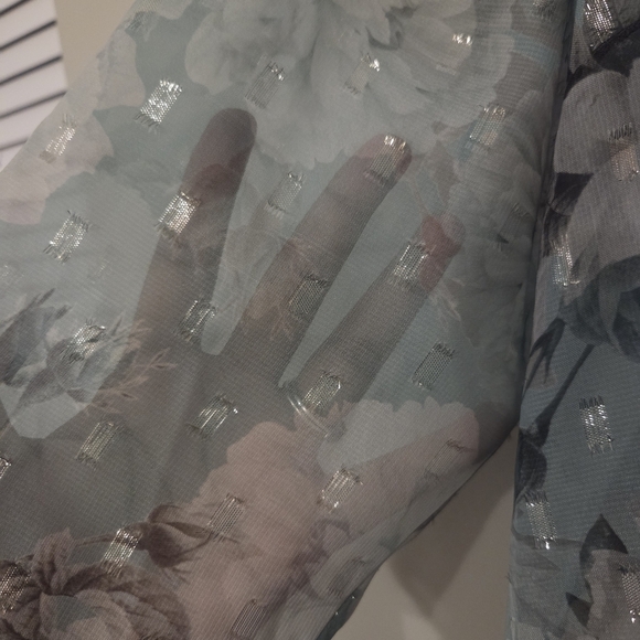 R&M Richards Plus Size Women's Teal Whimsical Fairy Floral Maxi Dress. 2 PC. 16 - Picture 9 of 16